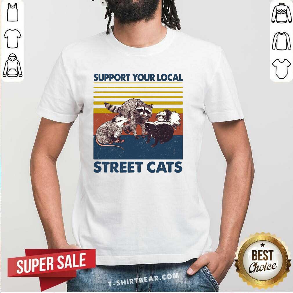 Funny Racoon Support Your Local Street Cats Vintage Shirt