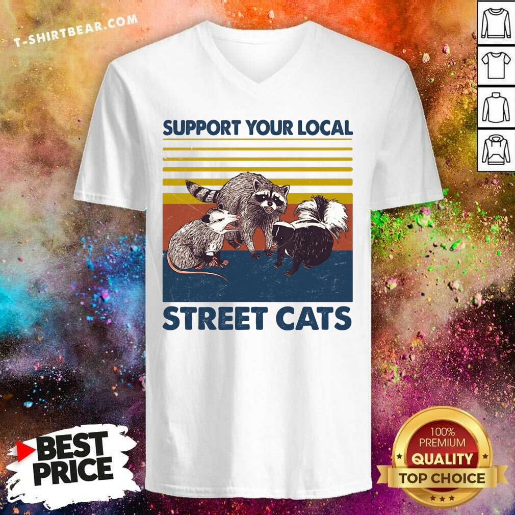 Funny Racoon Support Your Local Street Cats Vintage Shirt