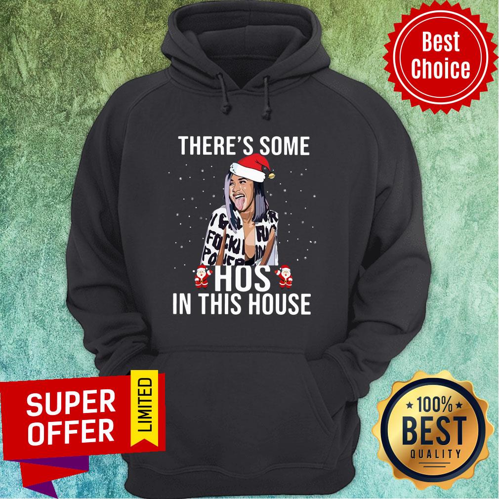 Funny Santa Cardi B There'S Some Hoes In This House Christmas Shirt