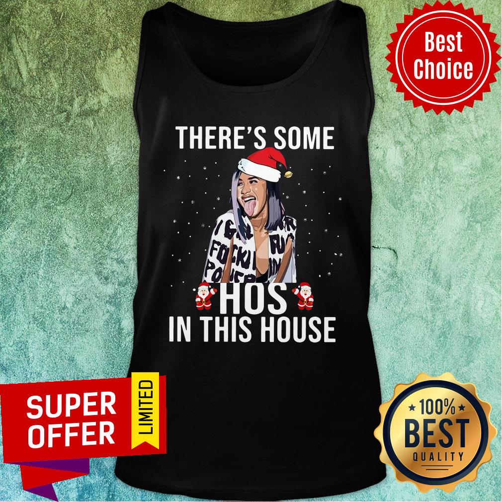 Funny Santa Cardi B There'S Some Hoes In This House Christmas Shirt