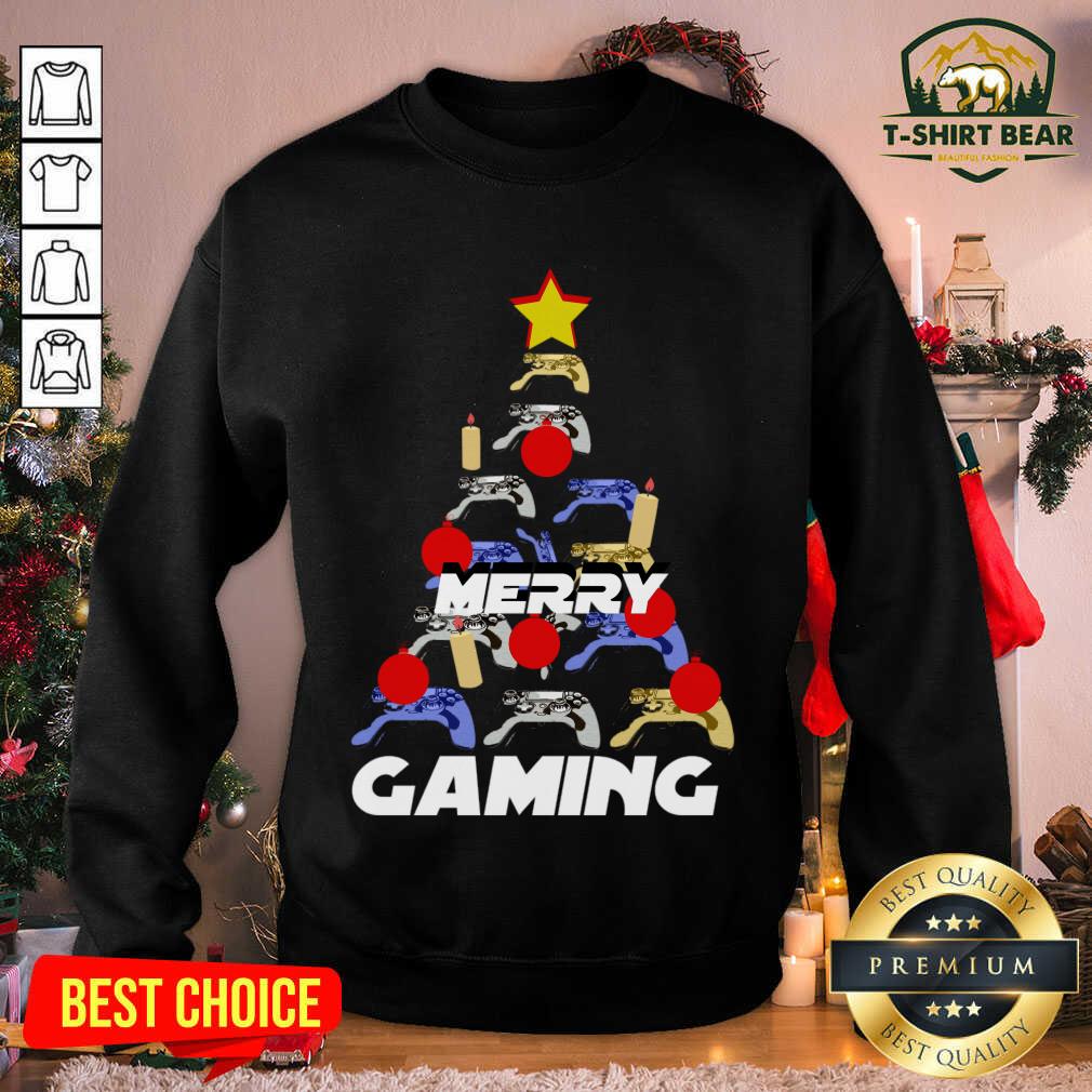 Grateful Christmas Tree For Gamer Mery Gaming Shirt