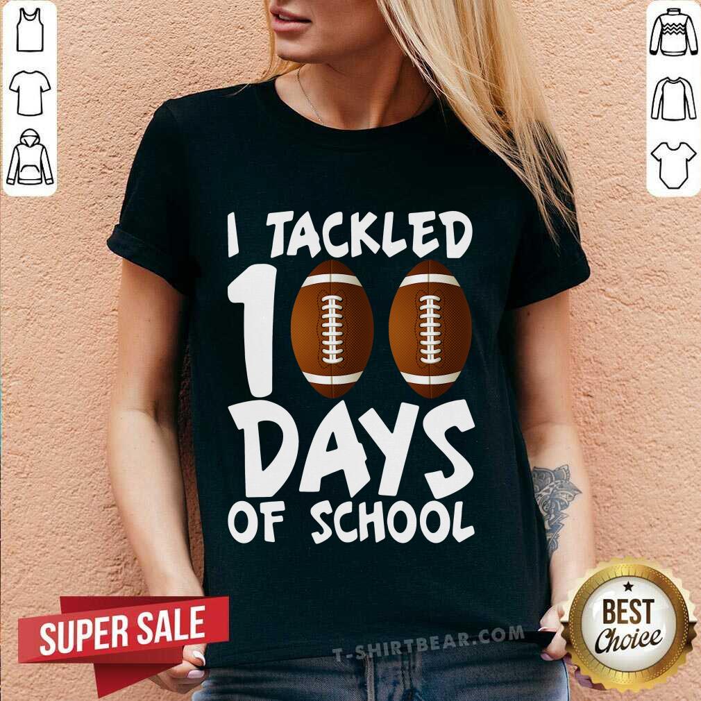 Great I Tackled 100 Days Of School Football Shirt
