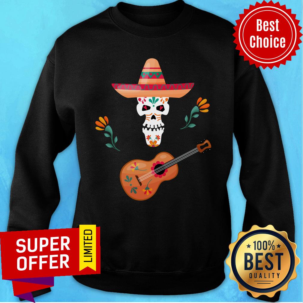 Guitar Day Of Dead Dia De Muertos Sugar Skull Shirt