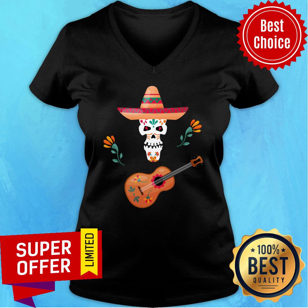 Guitar Day Of Dead Dia De Muertos Sugar Skull Shirt