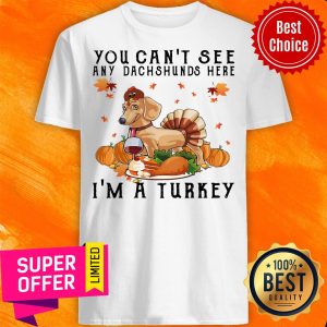 Top You Can'T See Any Dachshunds Here I'M A Turkey Pumpkin Shirt