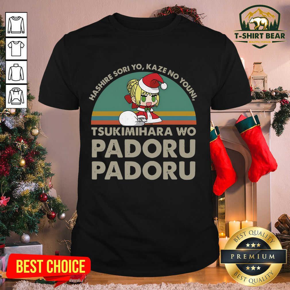 Hot Hashire Sori Yo Kaze No Youni Tsukimihara Wo Padoru Padoru Vintage Shirt