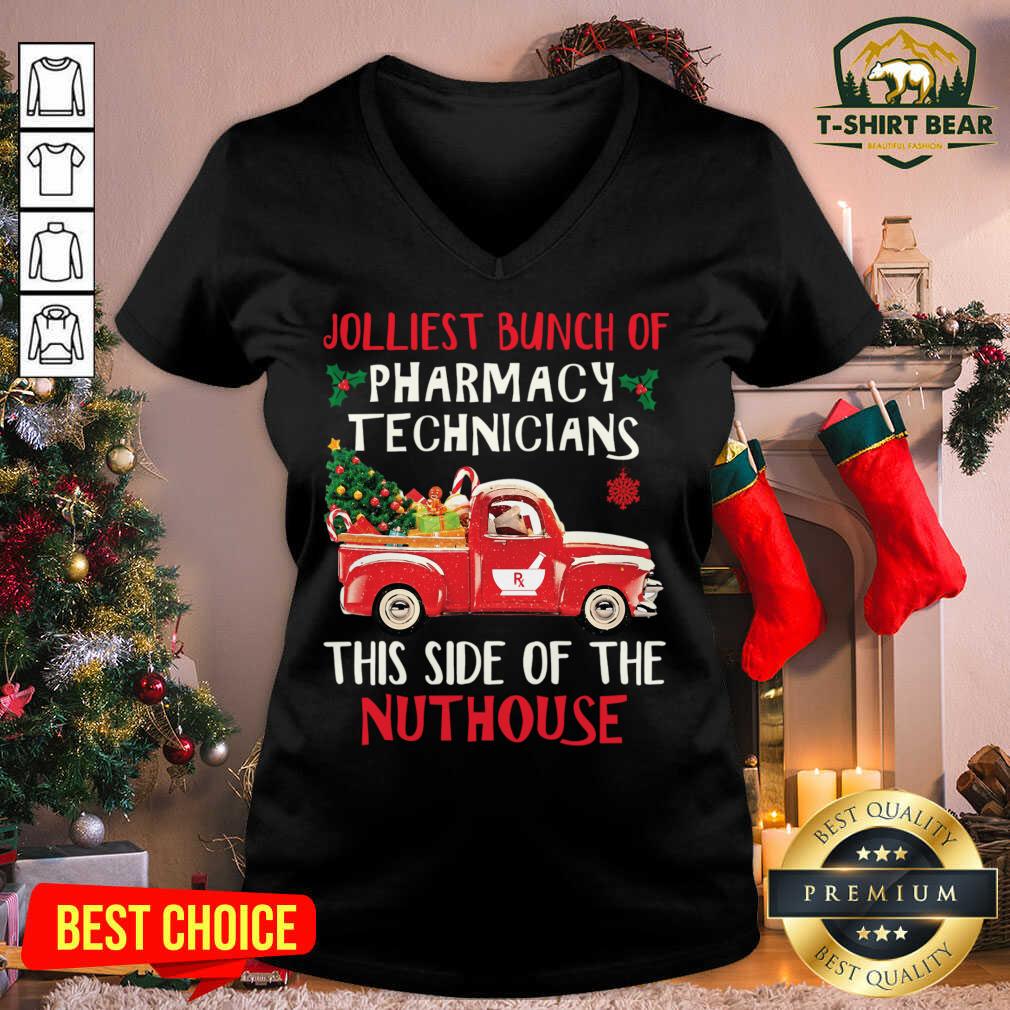 hot-jolliest-bunch-of-pharmacy-technician-this-side-of-nuthouse-car-red-xmas-v-neck.jpg