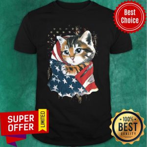 Premium Cat Cool American Flag Shirt