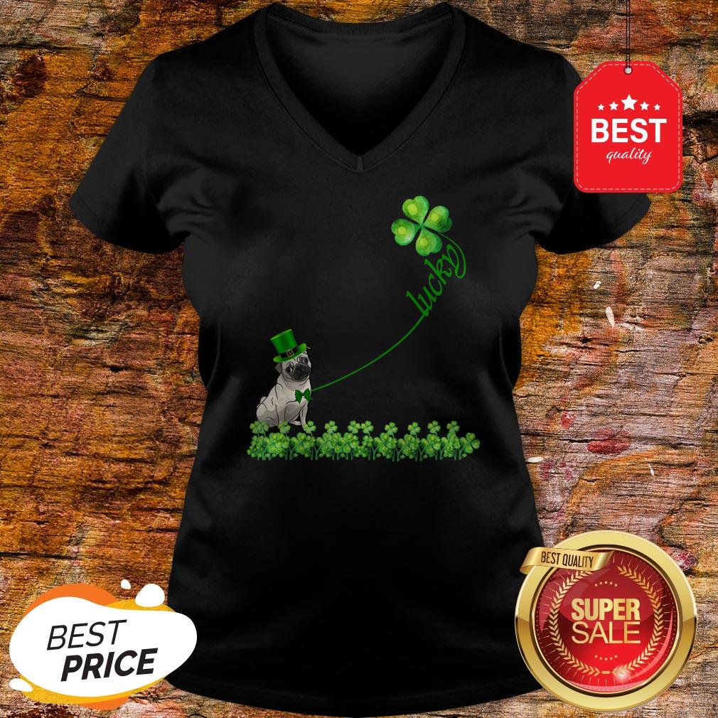 Lucky Saint Puggle Dog Shamrock St Patrick Day Shirt