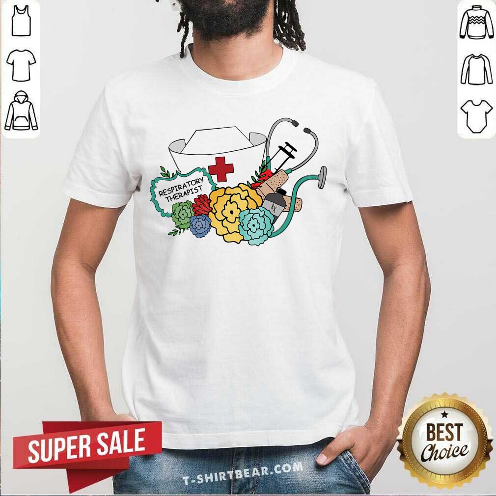 Medical Stethoscope And Flowers Respiratory Therapist Shirt