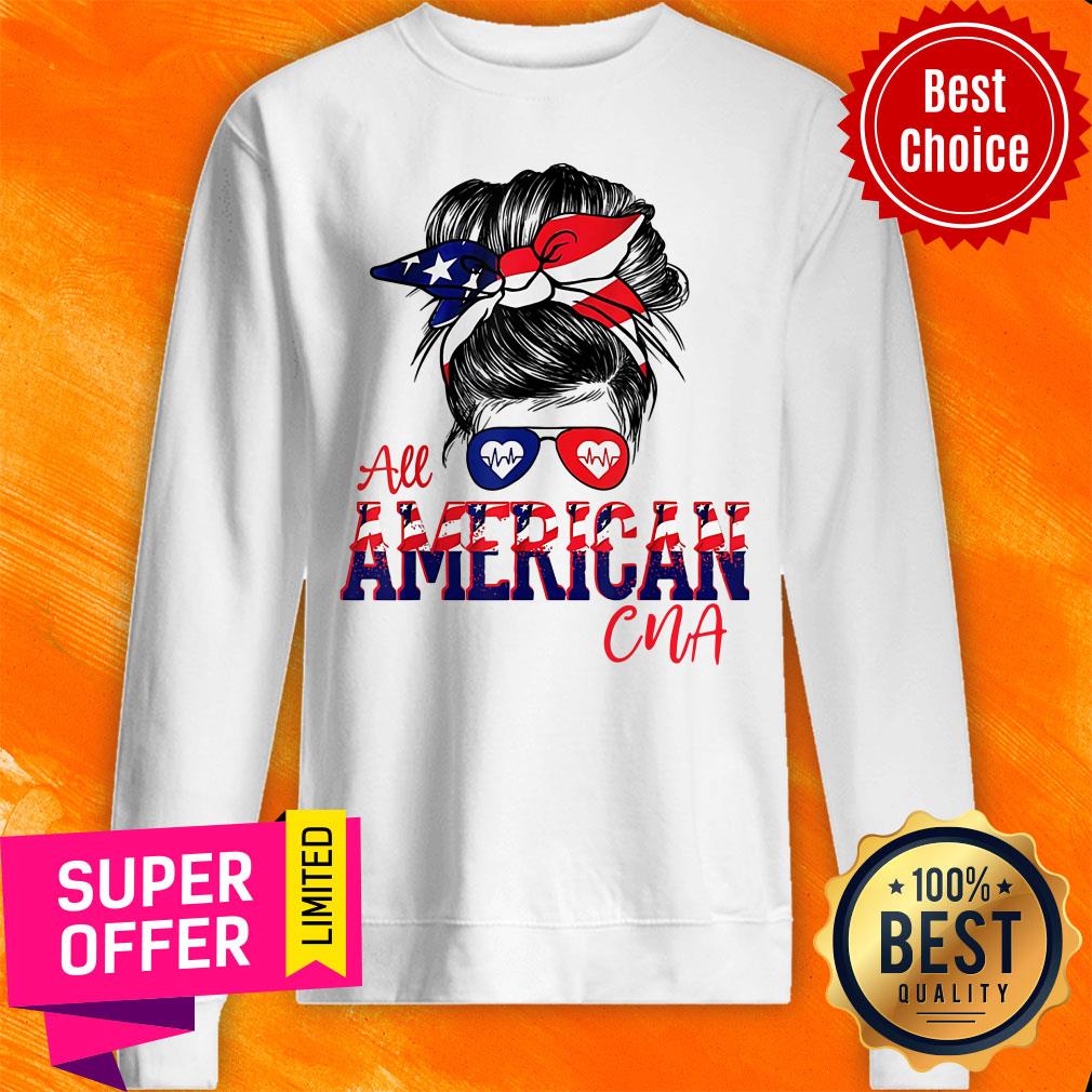 Messy Bun Girl American Flag CNA Glass Shirt