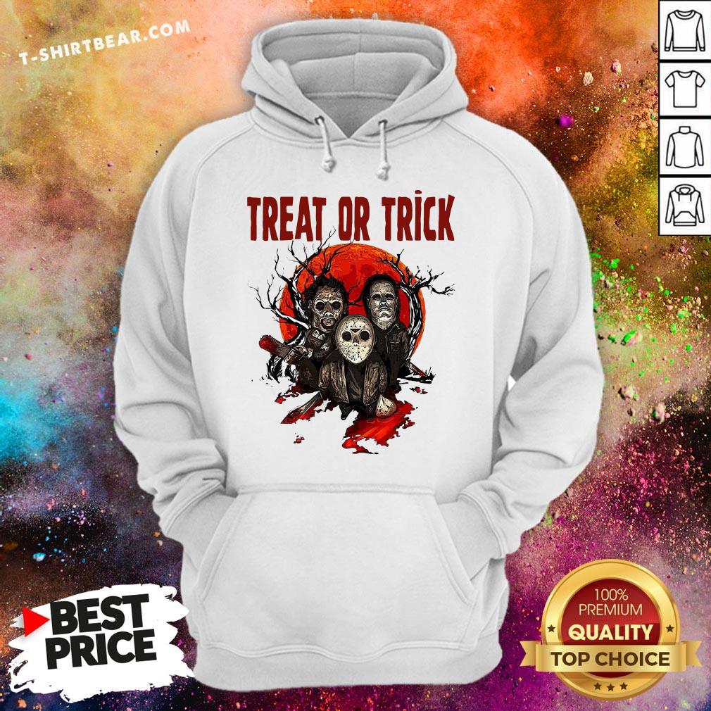 Michael Myers Jason Voorhees Freddy Krueger Treat Or Trick Halloween Shirt