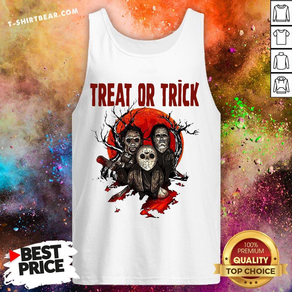 Michael Myers Jason Voorhees Freddy Krueger Treat Or Trick Halloween Shirt