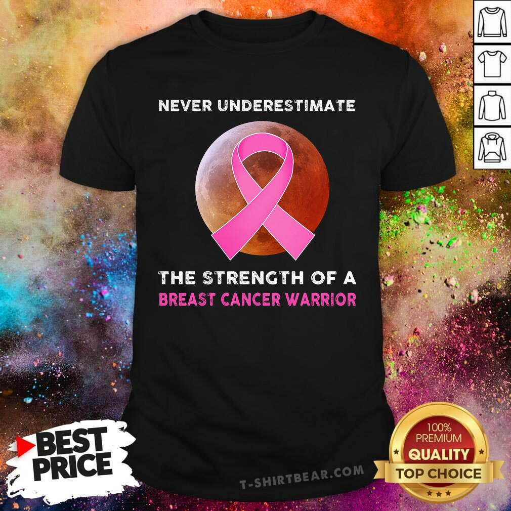 Never Underestimate The Strength Of A Breast Cancer Warrior Shirt