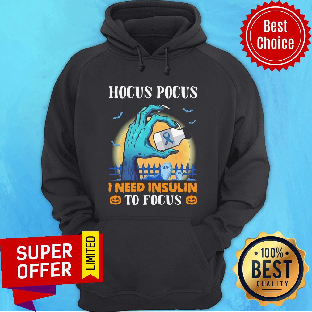 Nice Hocus Pocus I Need Insulin To Focus Breast Cancer Halloween Shirt