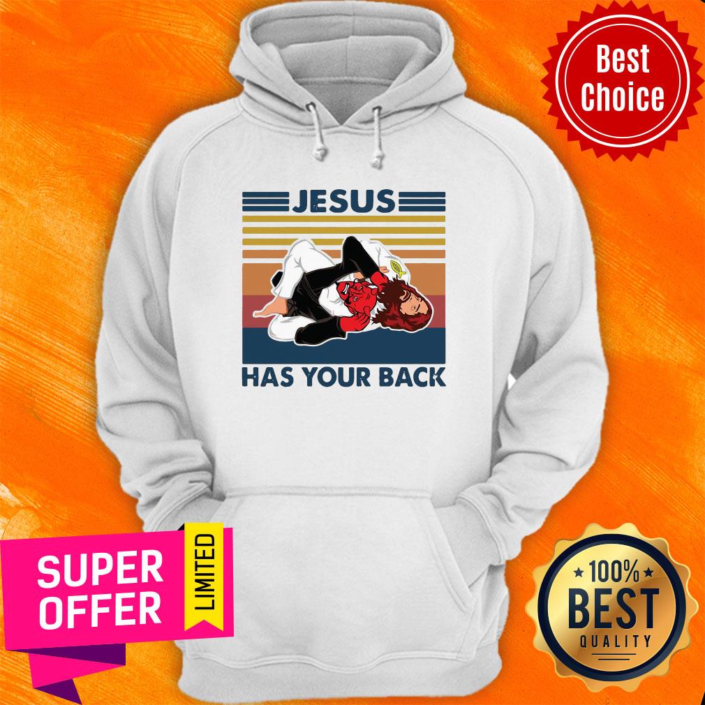 Nice Jiu Jitsu Jesus Has Your Back Vintage Retro Shirt