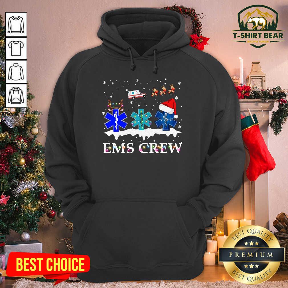 Nice Nurse Santa Hat Reindeer Ems Crew Merry Christmas Shirt