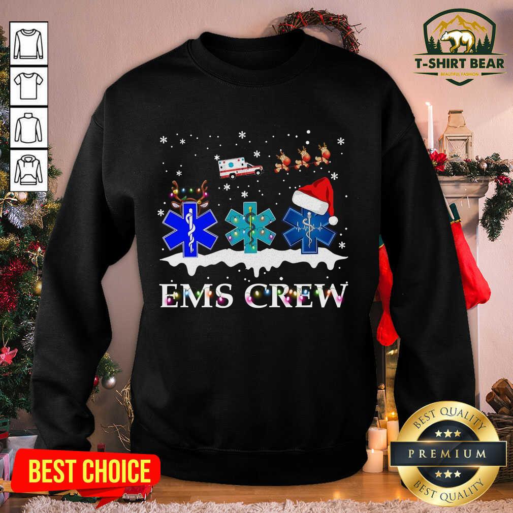 Nice Nurse Santa Hat Reindeer Ems Crew Merry Christmas Shirt