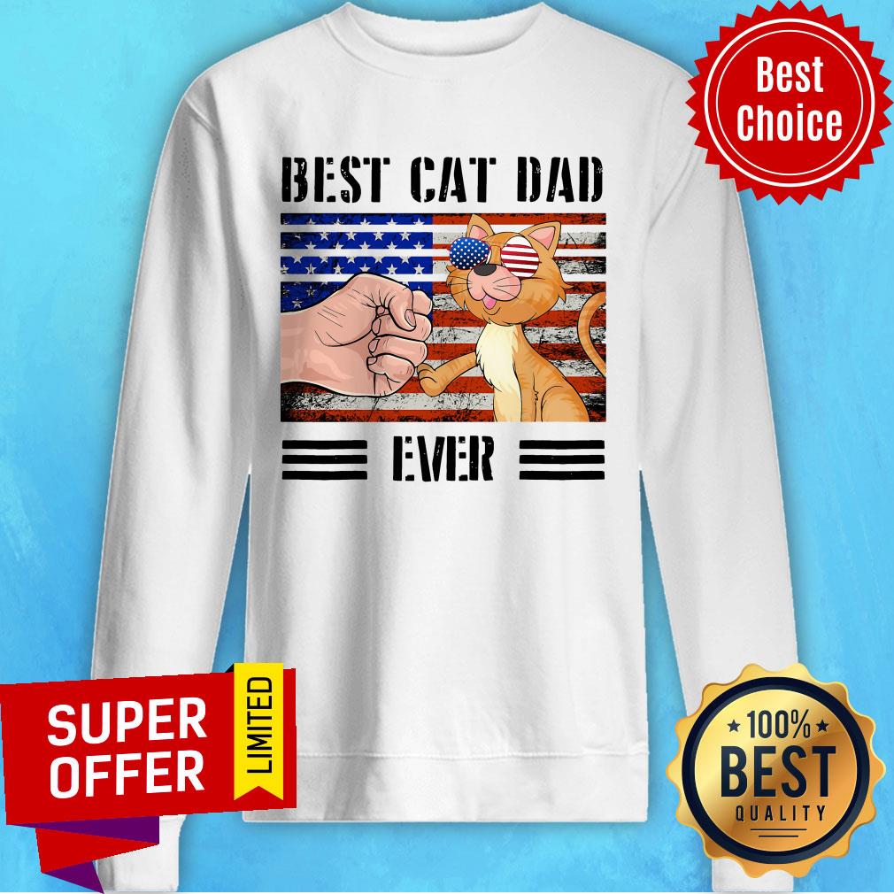Official American Flag Best Cat Dad Ever Shirt