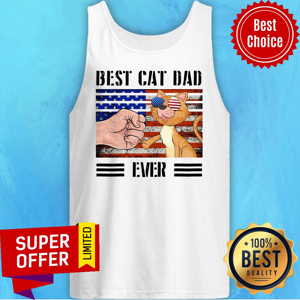 Official American Flag Best Cat Dad Ever Shirt