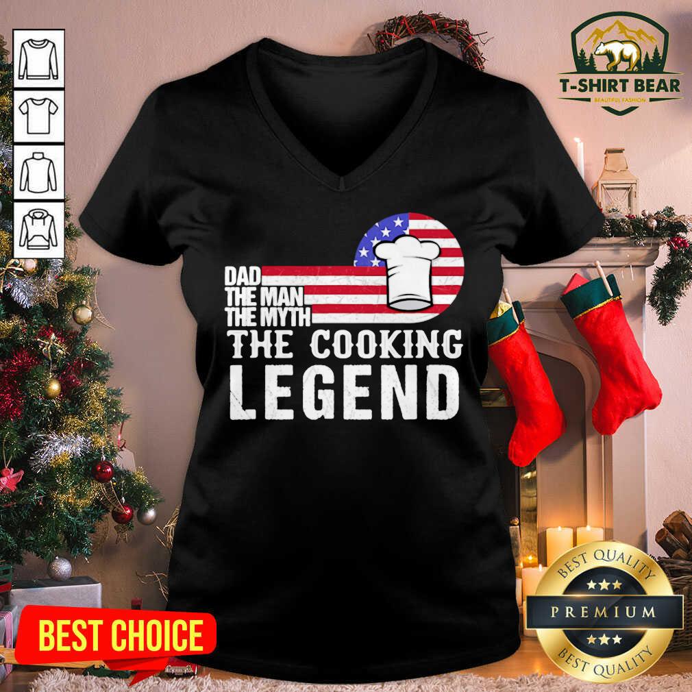 Official Dad The Man The Myth Cooking Legend Us Flag Shirt