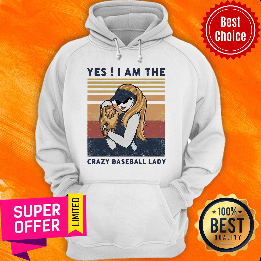 Official Yes I Am The Crazy Baseball Lady Vintage Shirt