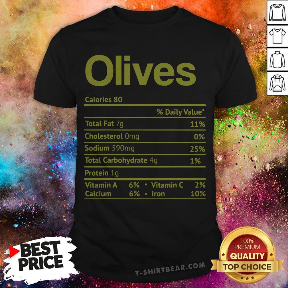 Olive Nutrition Facts Funny Thanksgiving Christmas Food Shirt