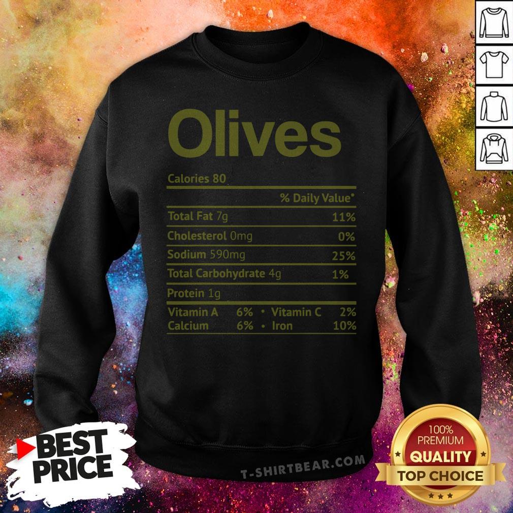 Olive Nutrition Facts Funny Thanksgiving Christmas Food Shirt