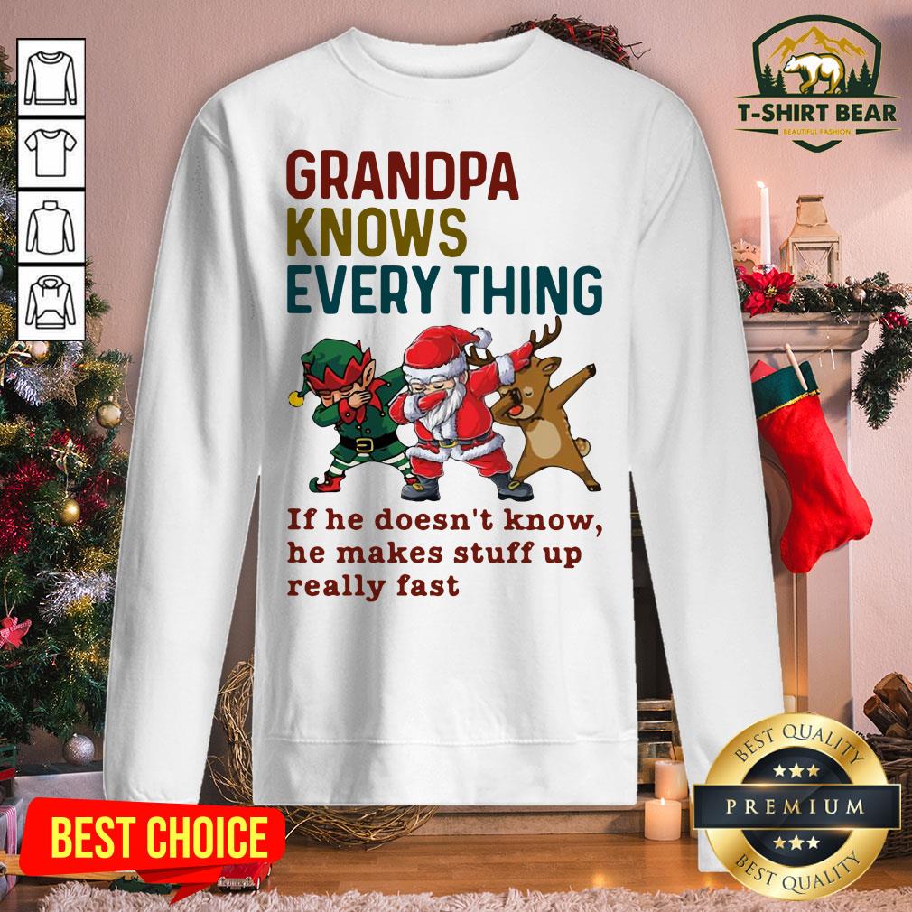 Original Santa Reindeer Dabbing Grandpa Knows Everything Shirt