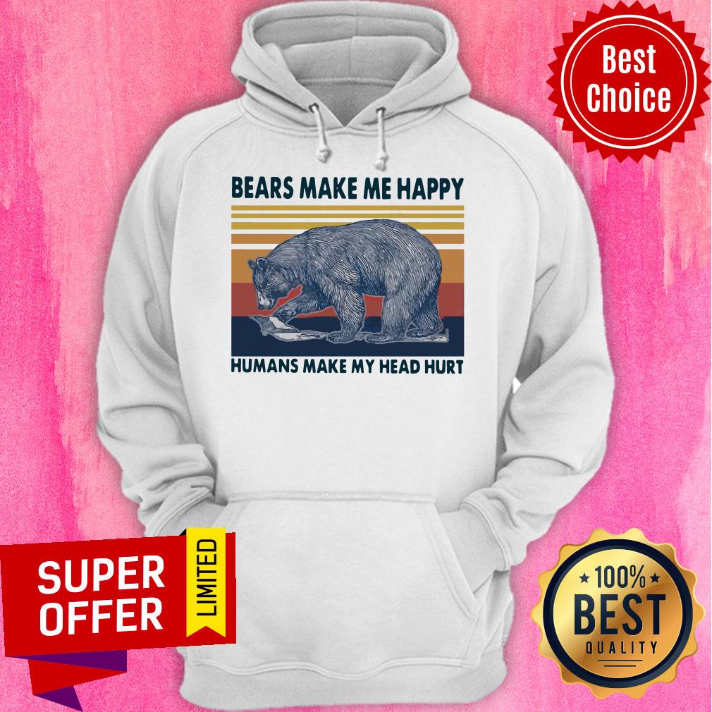 Premium Bears Make Me Happy Humans Make My Head Hurt Vintage Shirt