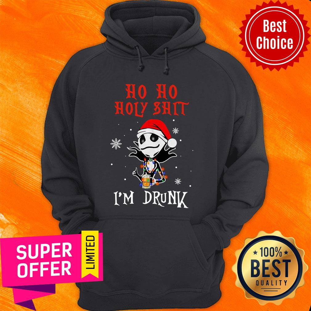 Premium Jack Skellington Ho Ho Holy Shit I'm Drunk Beer Christmas Shirt