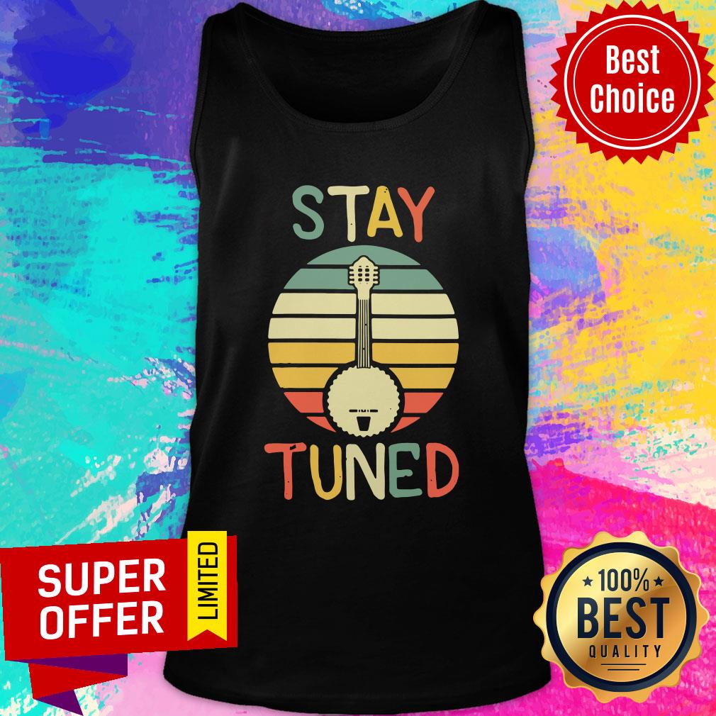 Premium Womens Stay Tuned Retro Banjo Graphic Shirt