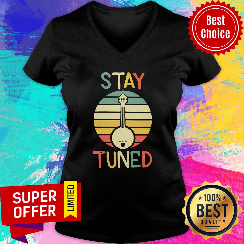 Premium Womens Stay Tuned Retro Banjo Graphic Shirt