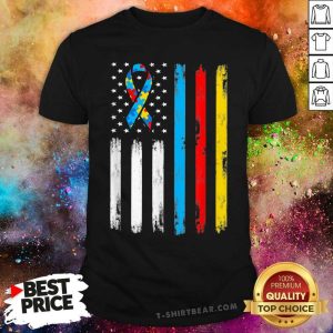 Colorful America Flag Autism Parents Autistic Shirt