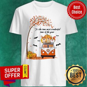 Corgi Peace Car It’s The Time Most Wonderful Time Of The Year Fall Halloween Shirt