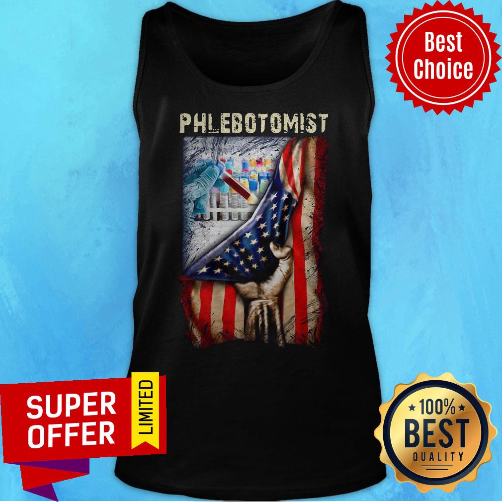 Funny American Flag Vaccine Phlebotomist Shirt