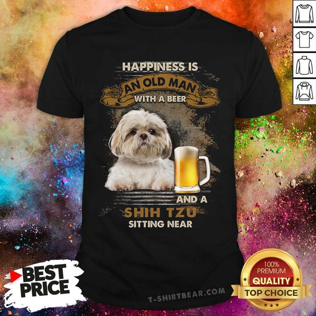 Shih Tzu Sitting Near Old Man Shirt