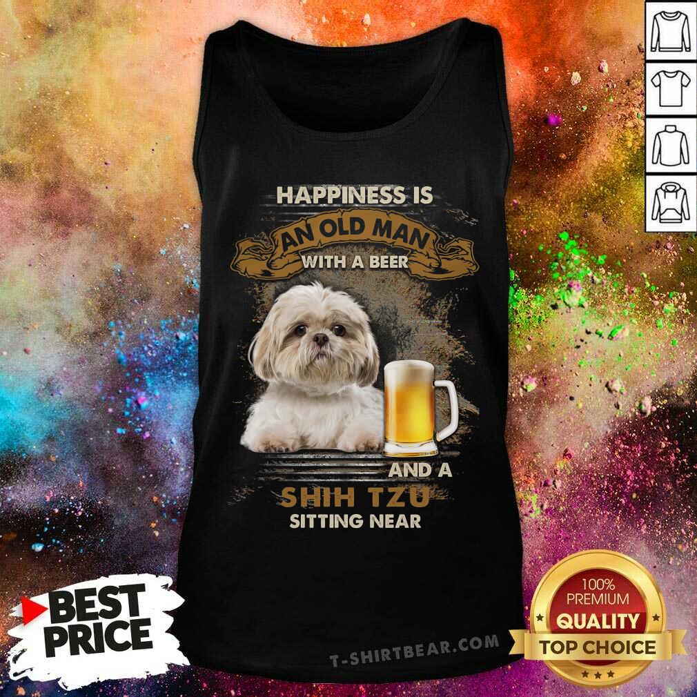 Shih Tzu Sitting Near Old Man Shirt