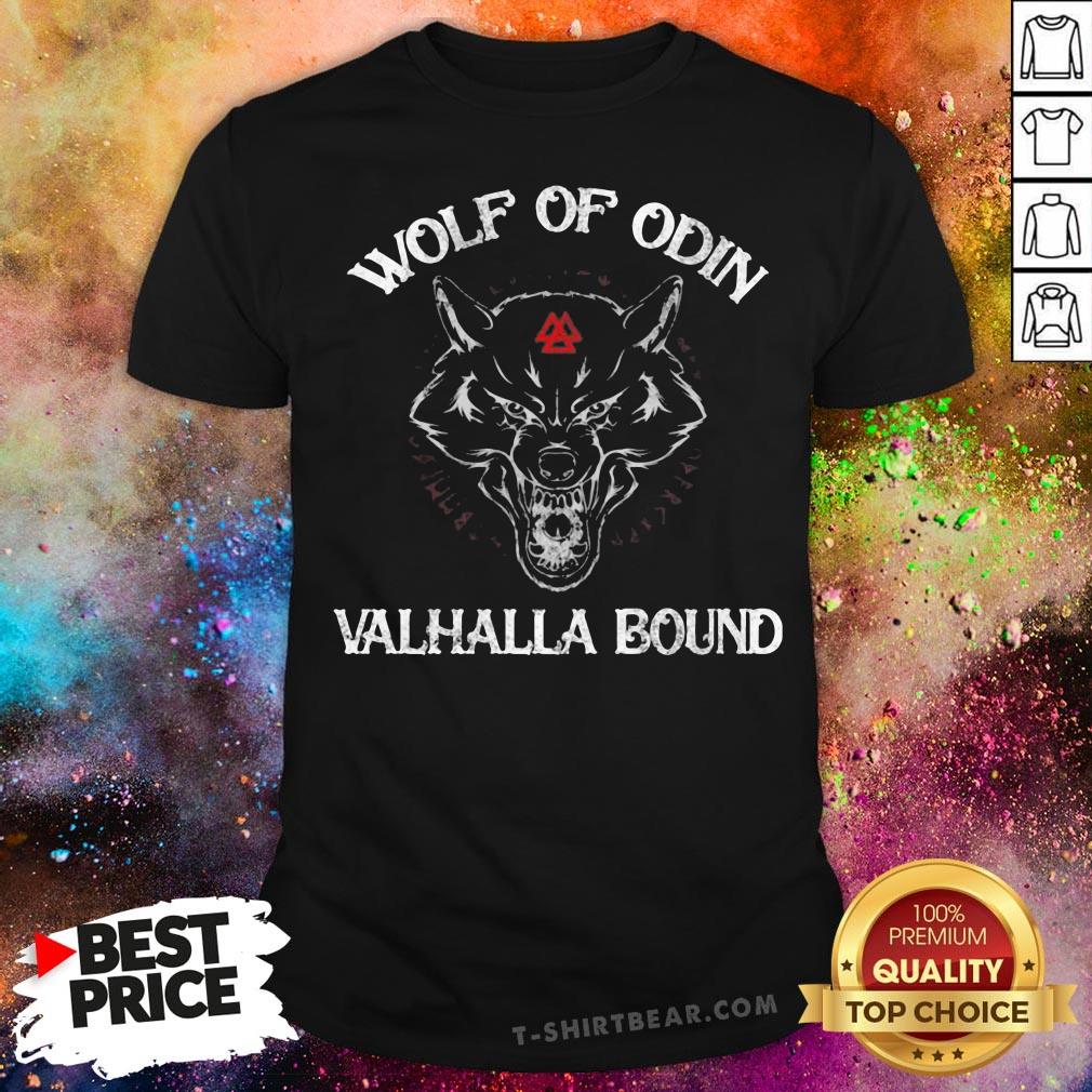 Funny Wolf Of Odin Valhalla Bound Symbol Shirt