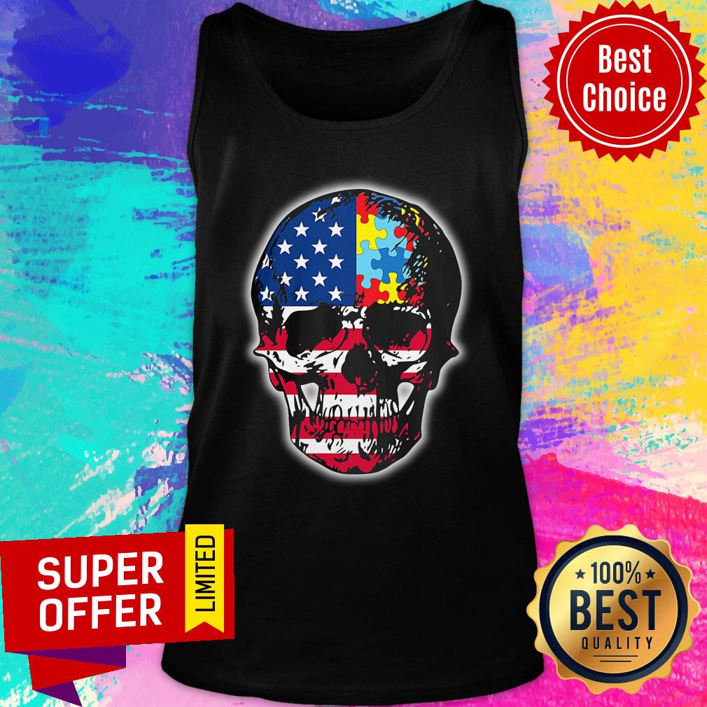 Skull America Flag Puzzle Shirt