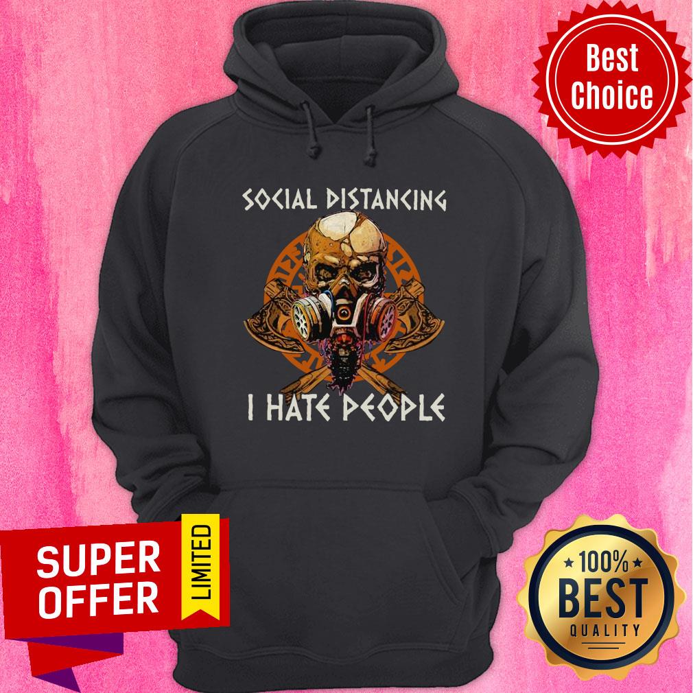 Skull Vikings Social Distancing I Hate People Shirt