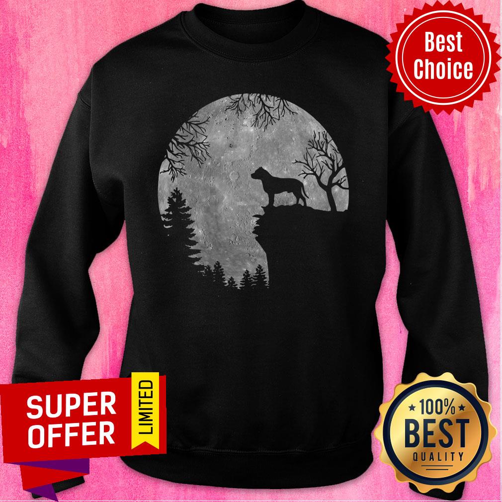 Staffordshire Bull Terrier And Moon Halloween Shirt