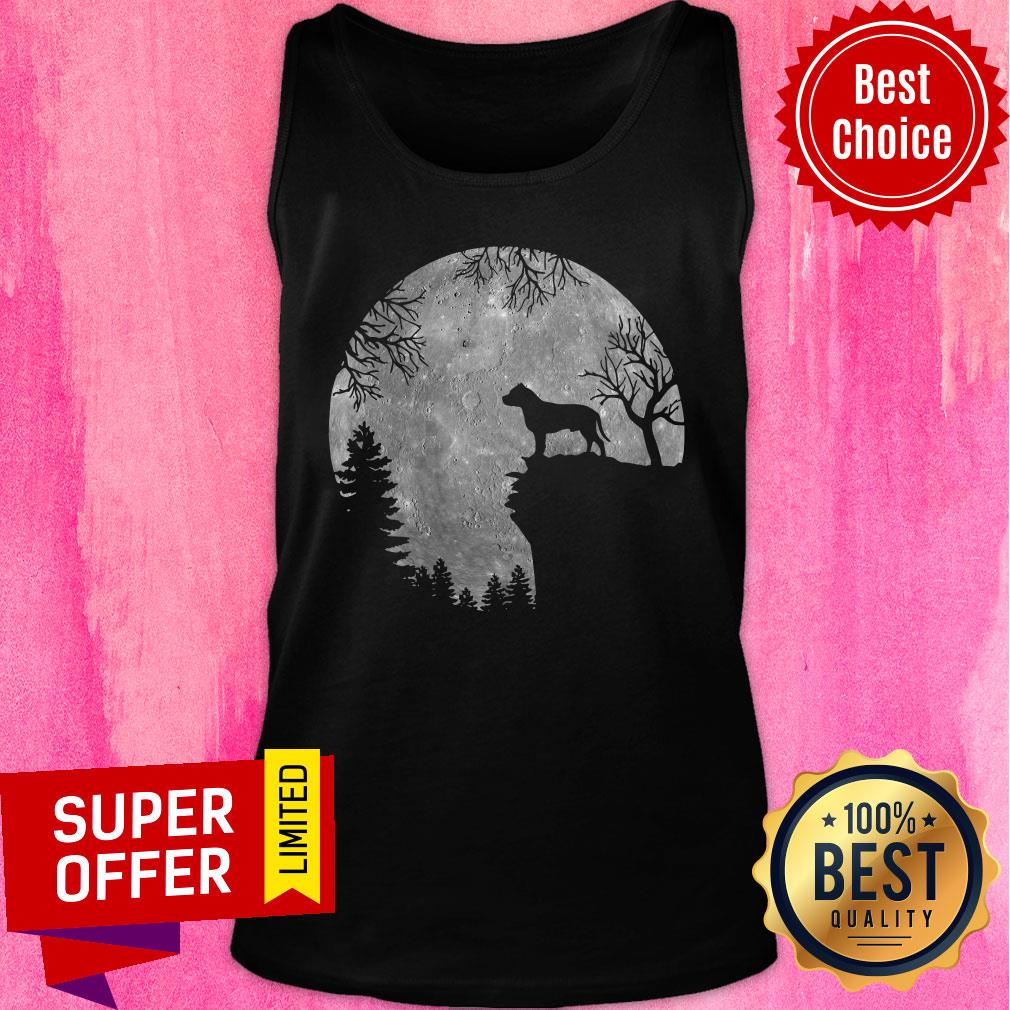 Staffordshire Bull Terrier And Moon Halloween Shirt