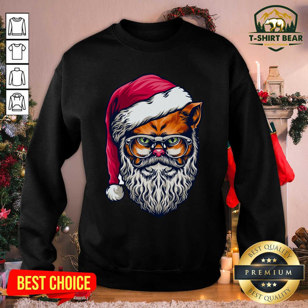 Funny Xmas Wildcat Santa Claus Christmas Shirt