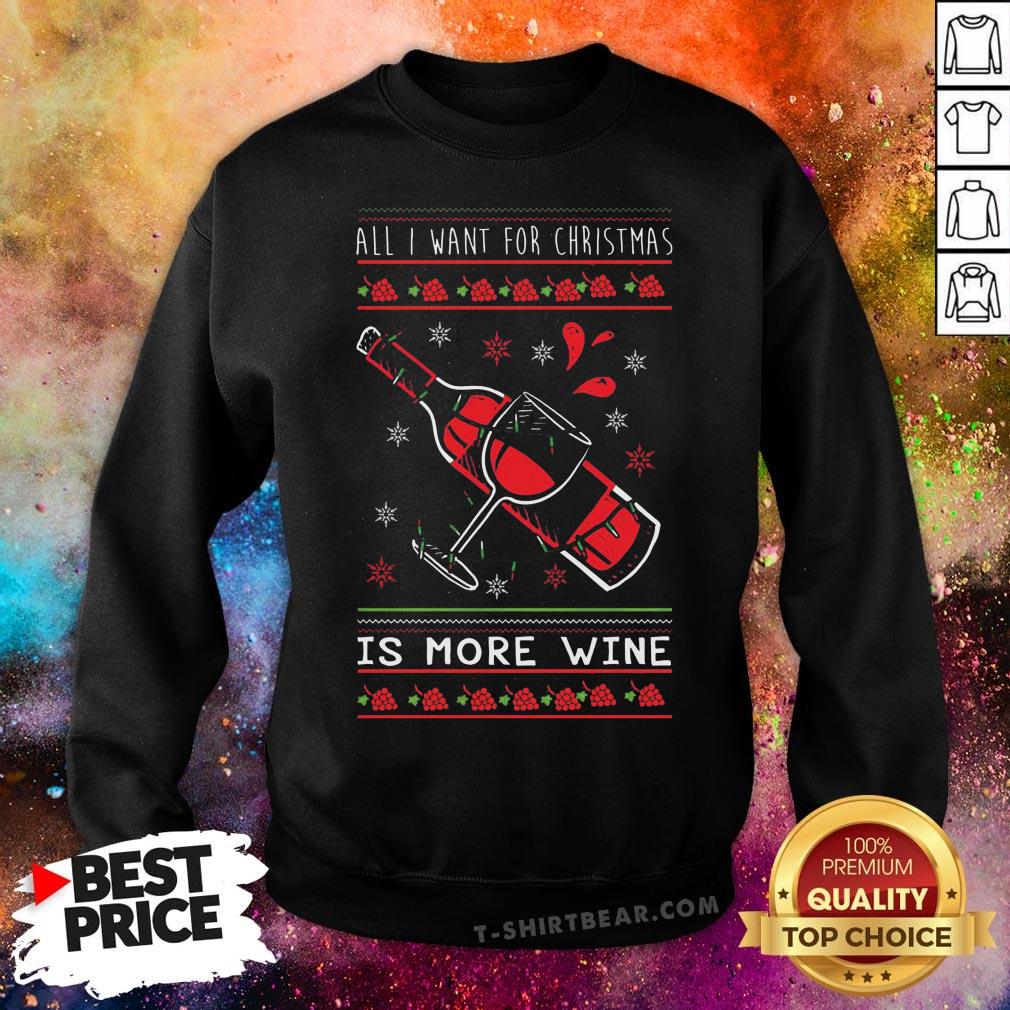 Awesome All I Want For Christmas Is More Wine Shirt