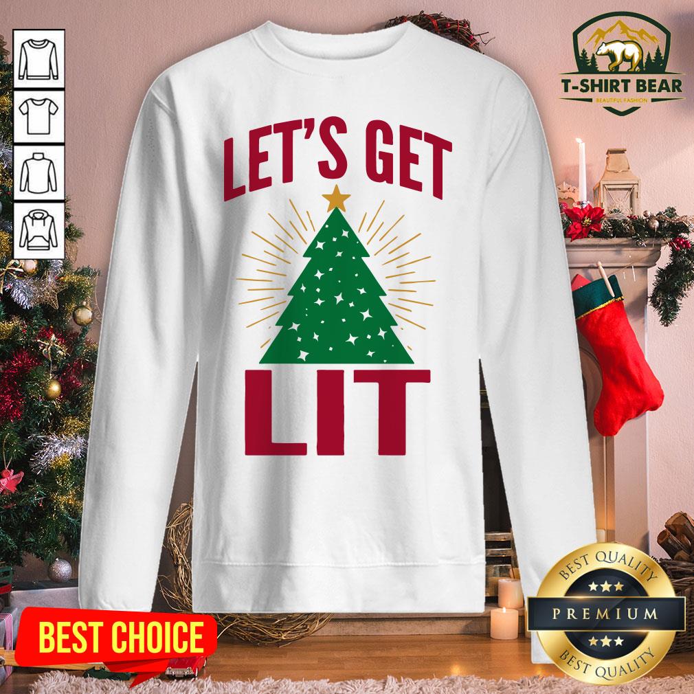 Pretty Let’s Get Lit Christmas Tree Shirt