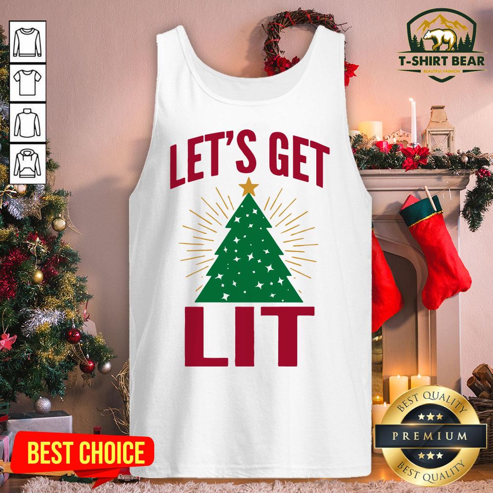 Pretty Let’s Get Lit Christmas Tree Shirt