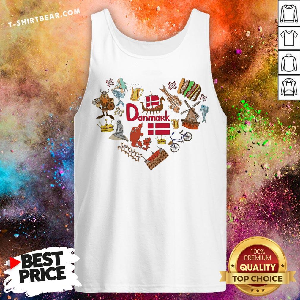 Cute Danish Symbols In Heart Shape Concept Shirt