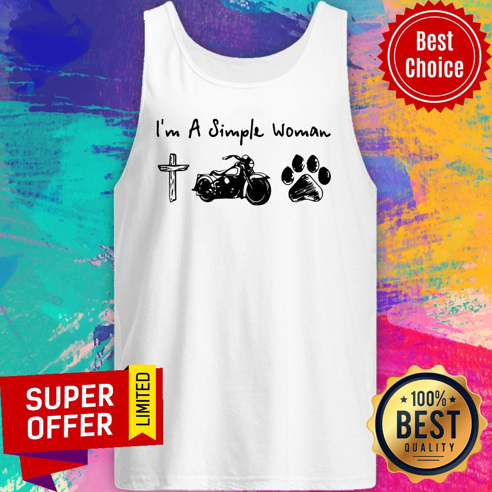 Top I’m A Simple Woman Jesus Motorcycle Dog Paw Shirt