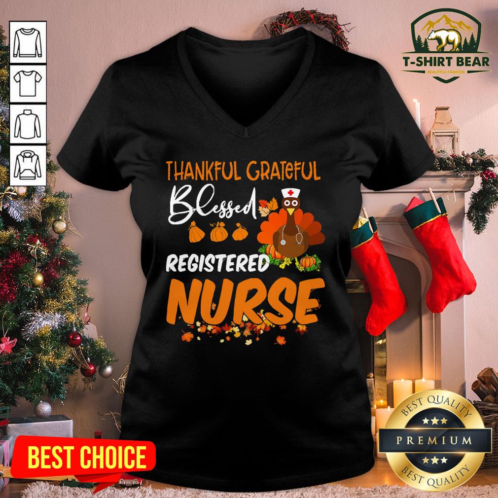 Cool Happy Thankful Grateful Blessed Registered Nurse Thanksgiving Shirt